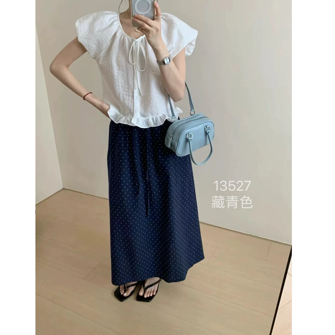 13527  裙长75cm左右   SANFAN  新款小波点半身裙