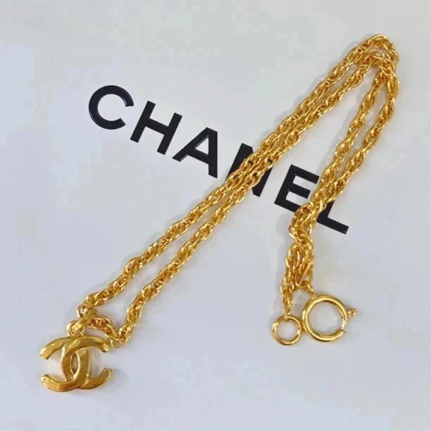 95新 Chanel/香奈儿 Chanel vintage香奈儿中古双c锁骨链