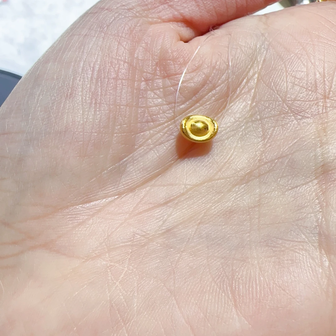 足金元宝手编红绳