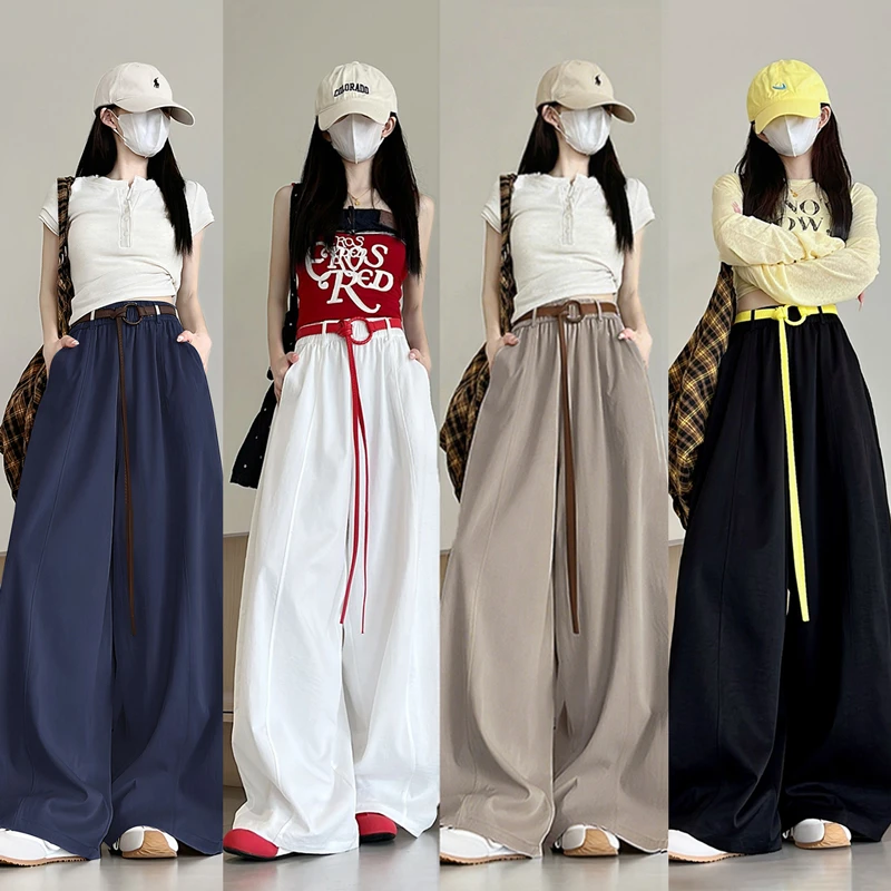 【送腰带+全额运补】美式气球弯刀裤女款夏季高腰宽松辣妹阔腿裤