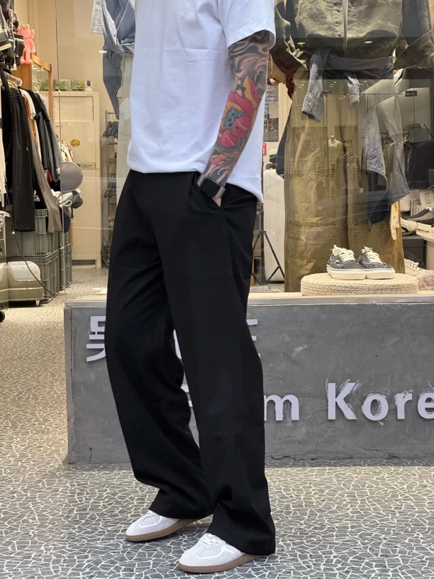 夏季垂感透气休闲裤宽松西装裤