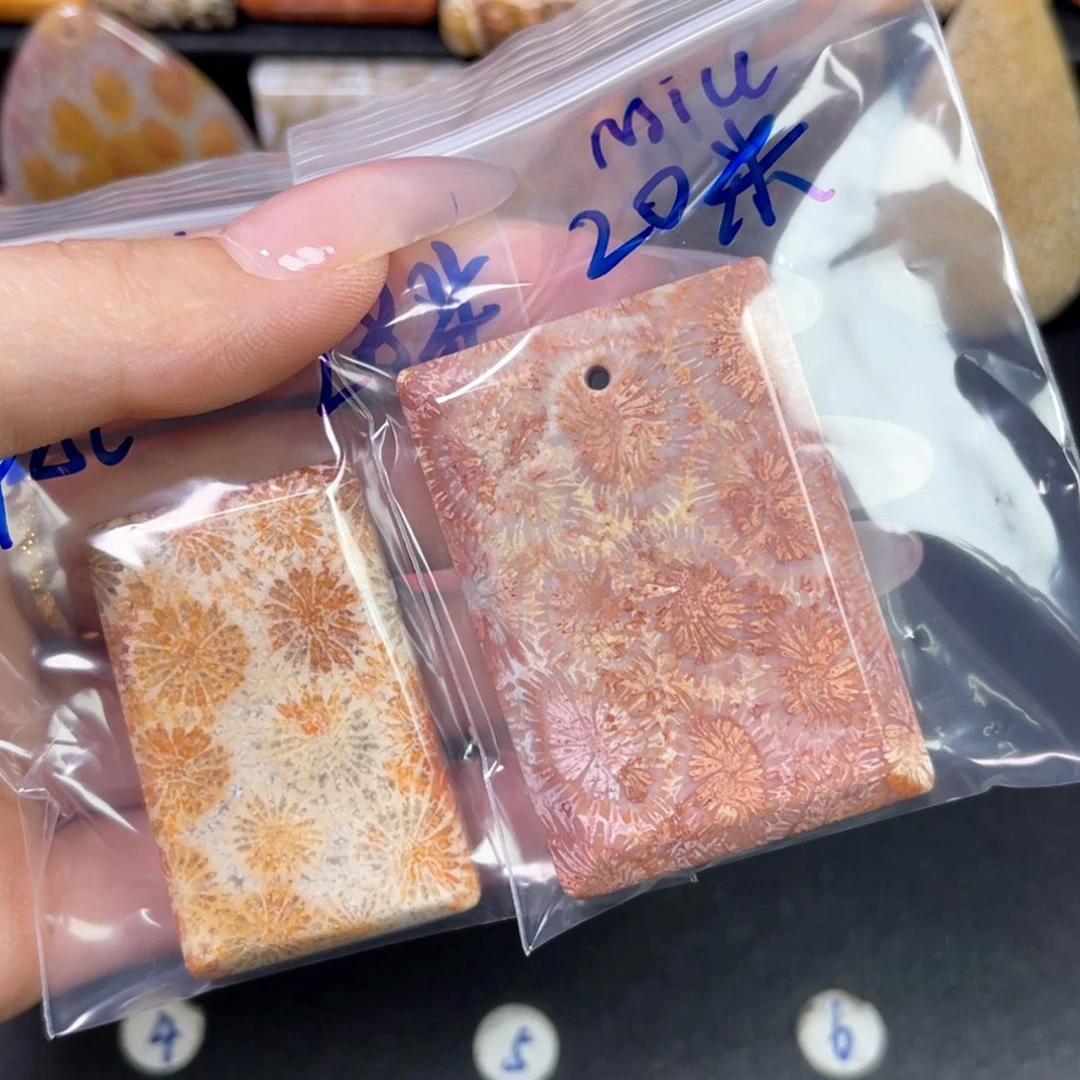 硅化珊瑚（珊瑚玉）未镶嵌吊坠