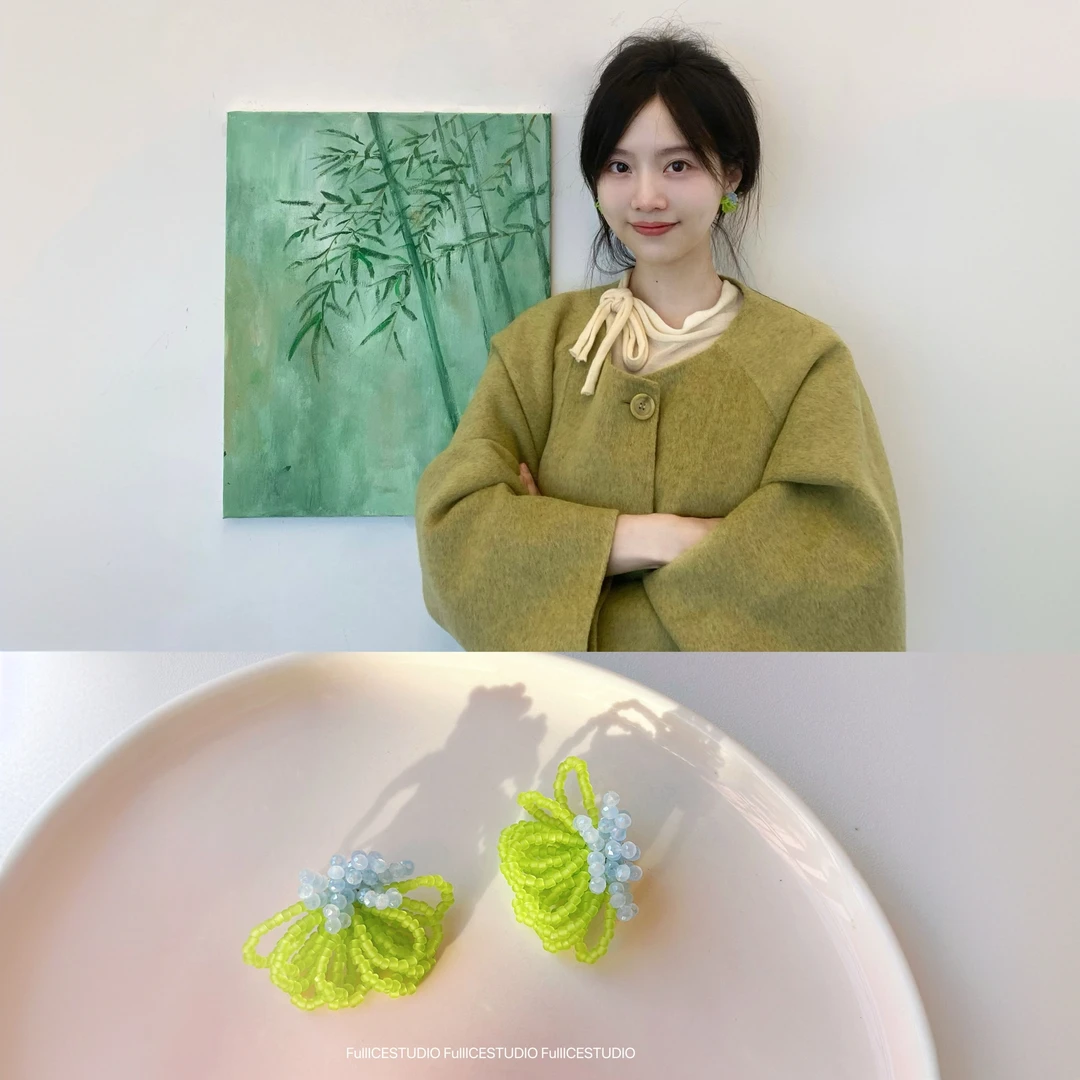 合金耳饰 FULLICESTUDIO菜篮子夸张耳饰饰品小众设计高级感耳钉