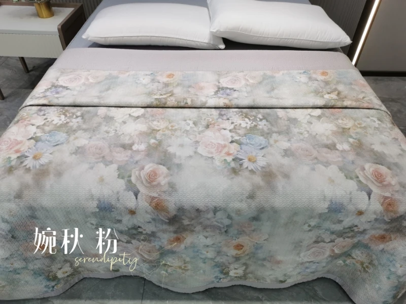 【婉秋绗缝】高端羽丝棉双用透气绗缝超柔床盖四季床盖