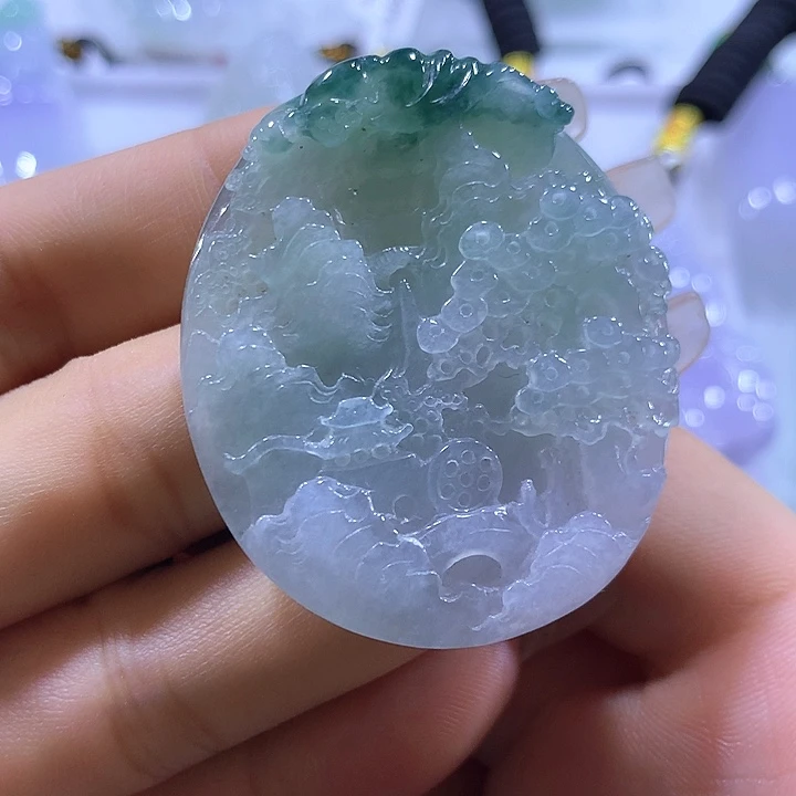 颈饰未镶嵌翡翠天然翡翠A货吊坠