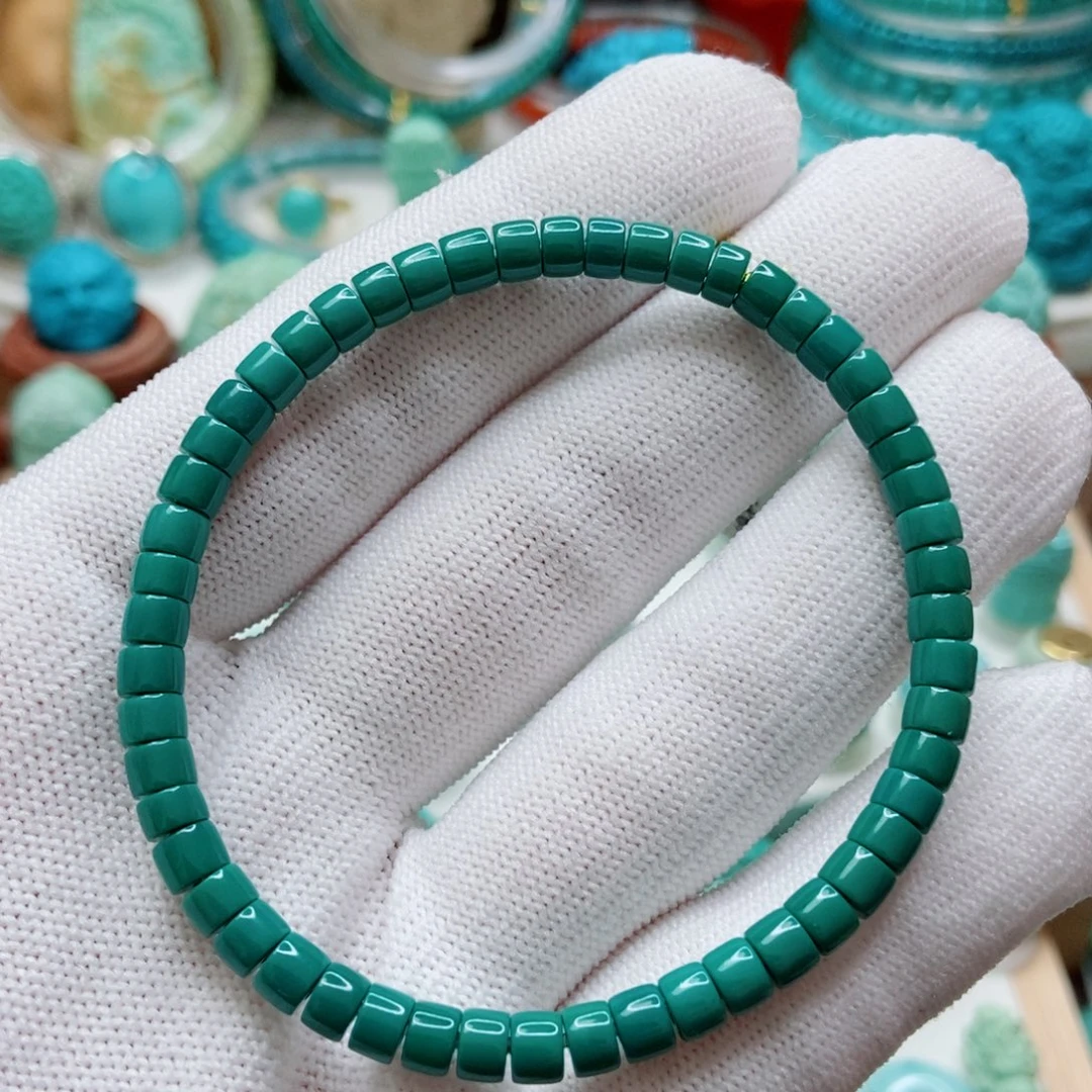 绿松石未镶嵌直切手串4.5mm
