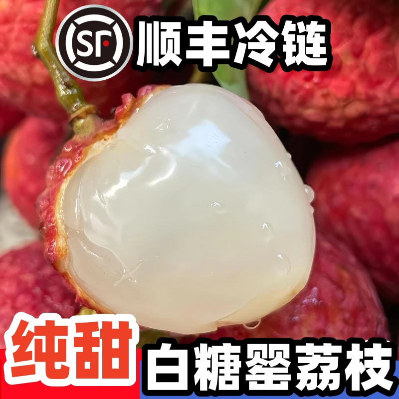 顺丰包邮广东白糖罂荔枝纯甜不酸2.8/4.8斤礼盒装一整箱新鲜水果