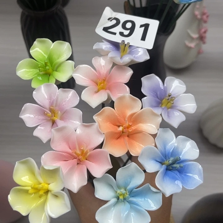 陶瓷手工制作陶瓷花10朵
