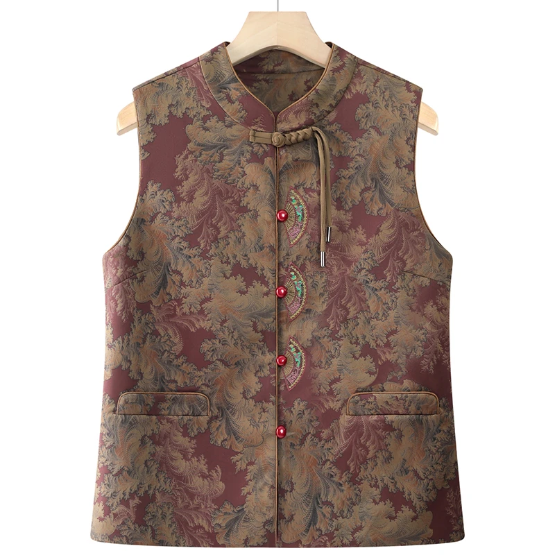 中老年女装春秋新款马甲气质妈妈装绣花老太太坎肩背心奶奶装马夹