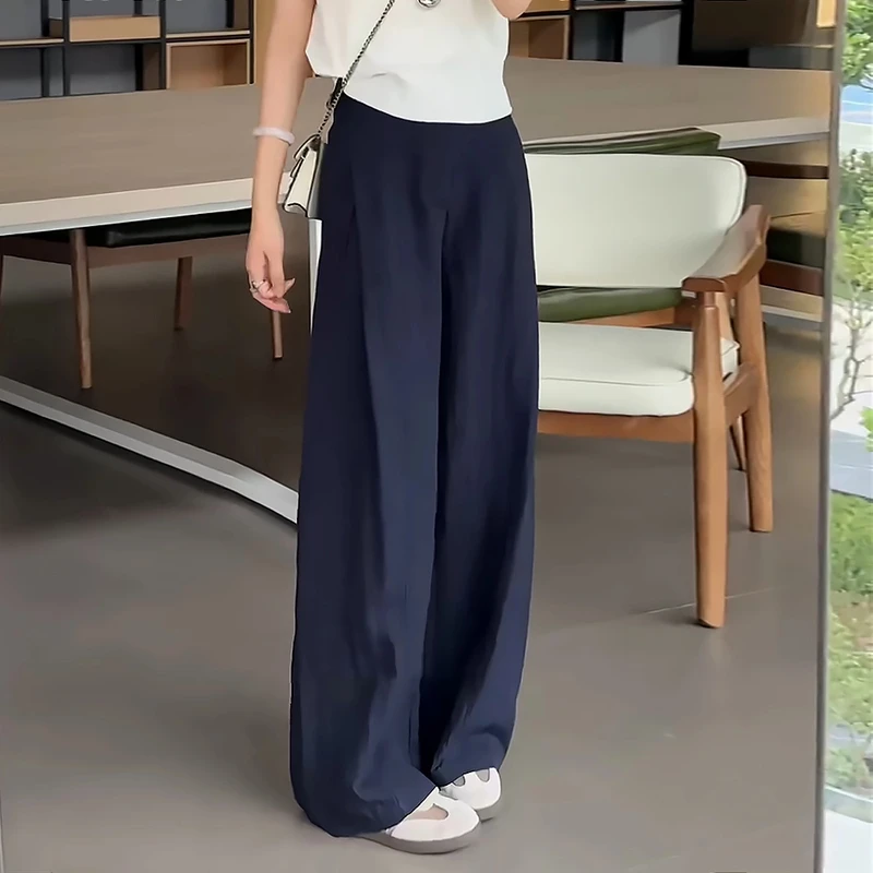 【呼吸裤】薄款天丝麻风琴裤~夏季新款休闲裤宽松显瘦女裤子1503