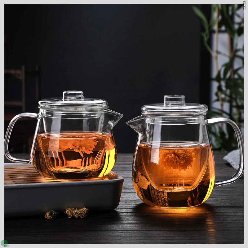 耐热企鹅玻璃壶带盖三件杯透明过滤水壶花茶壶功夫茶具大容量D262