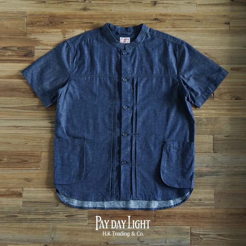 赔德莱｜2025SS 牛仔立领不掉色衬衫 二代夹克双摺 短袖衬衣 禅意