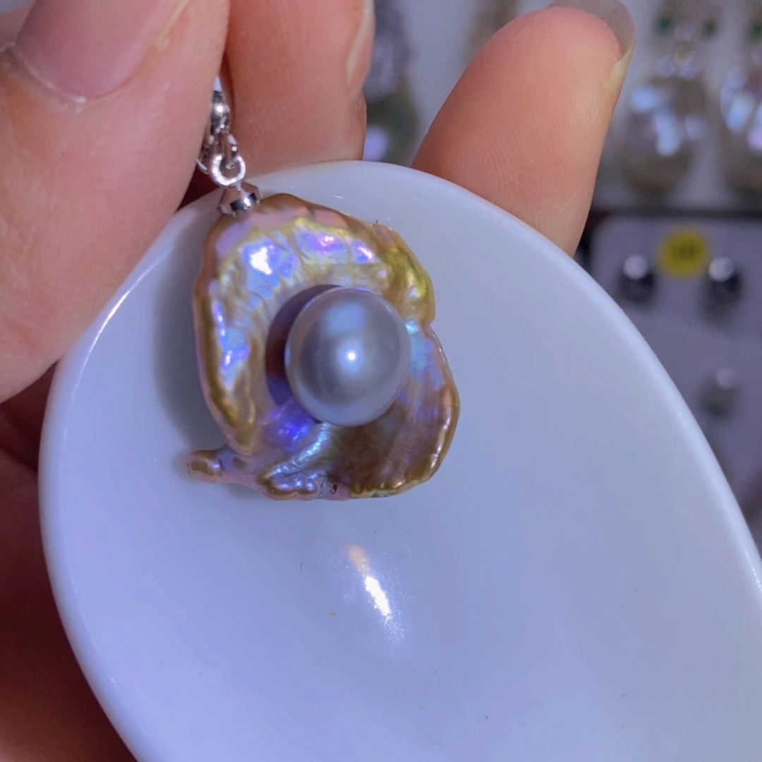 淡水珍珠天然淡水珍珠银S925镶嵌