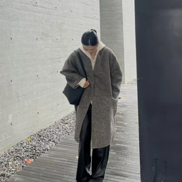 彤彤复合链接时尚秋冬双面呢大衣