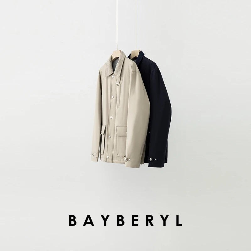 BAYBERYL老贝家属翻领厚双口袋工装休闲秋冬外套9MF5K0148-11/2