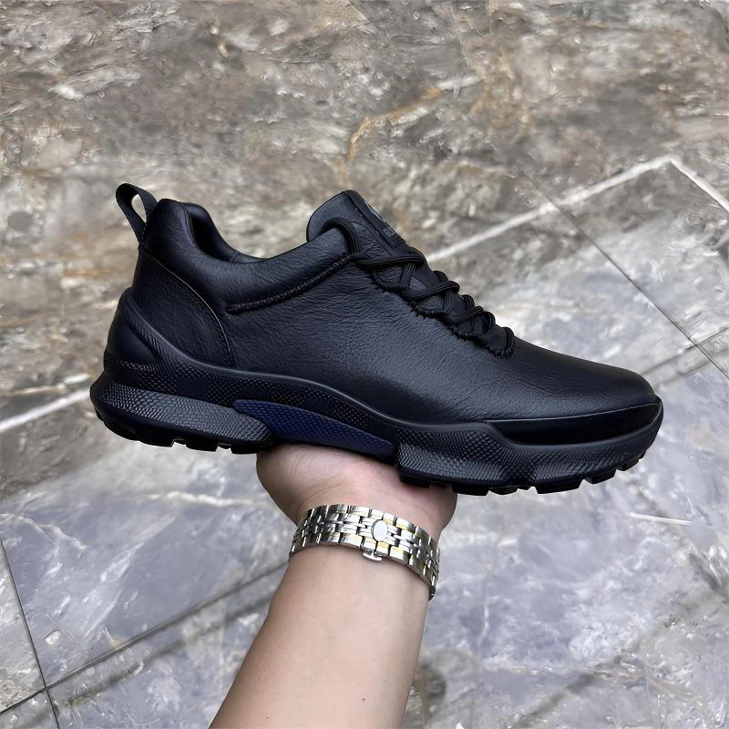 真皮男鞋2025秋季新款男士户外运动鞋系带时尚牛皮透气时尚休闲鞋