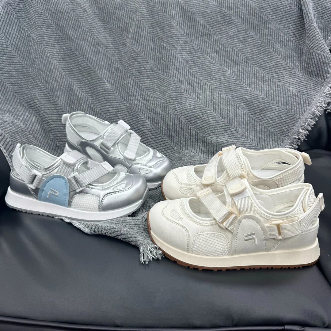 KC879 镂空小白鞋女丑萌夏季新款chic小众凉鞋泡芙魔术贴阿甘鞋