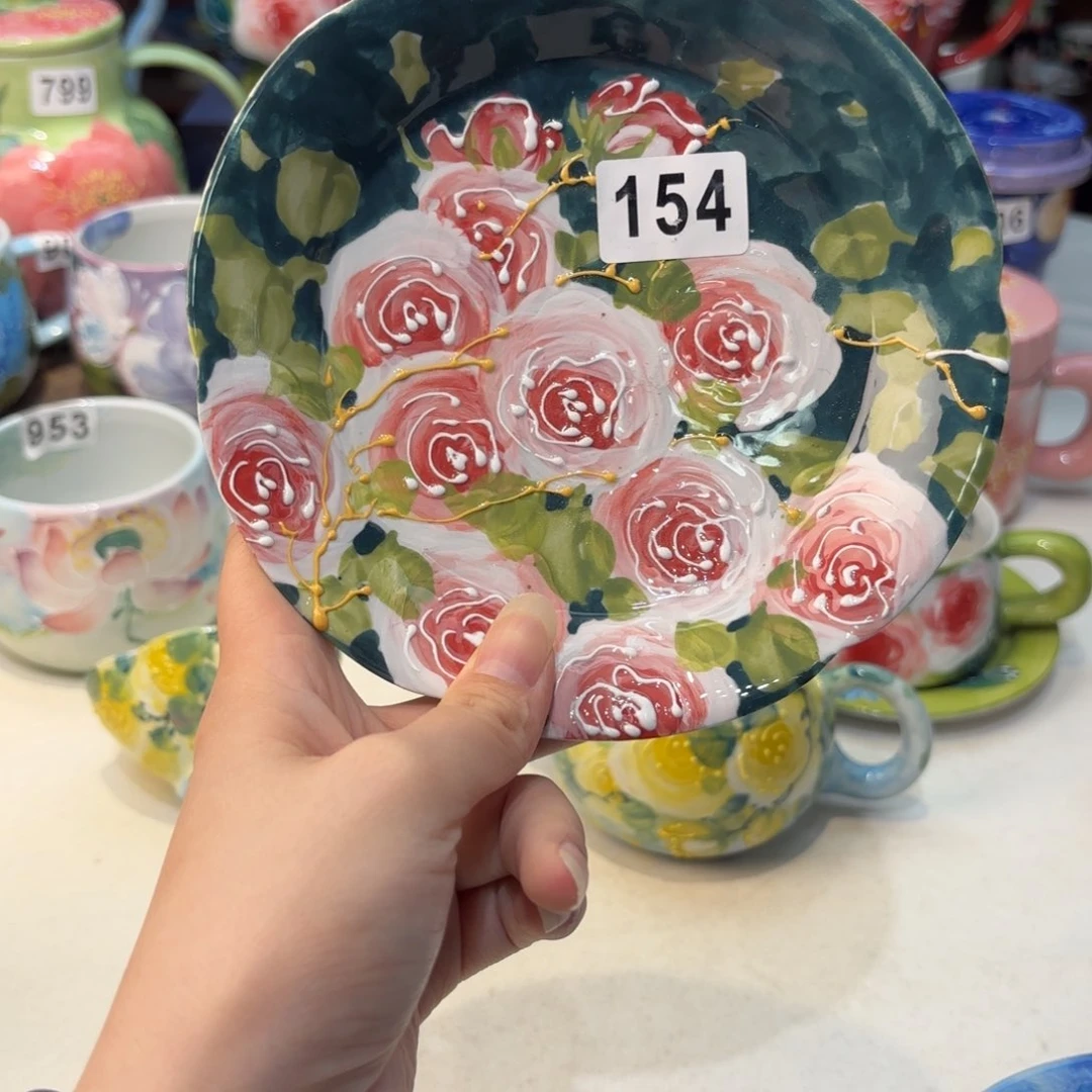 瓷片景德镇手绘高温釉下彩陶瓷茶具