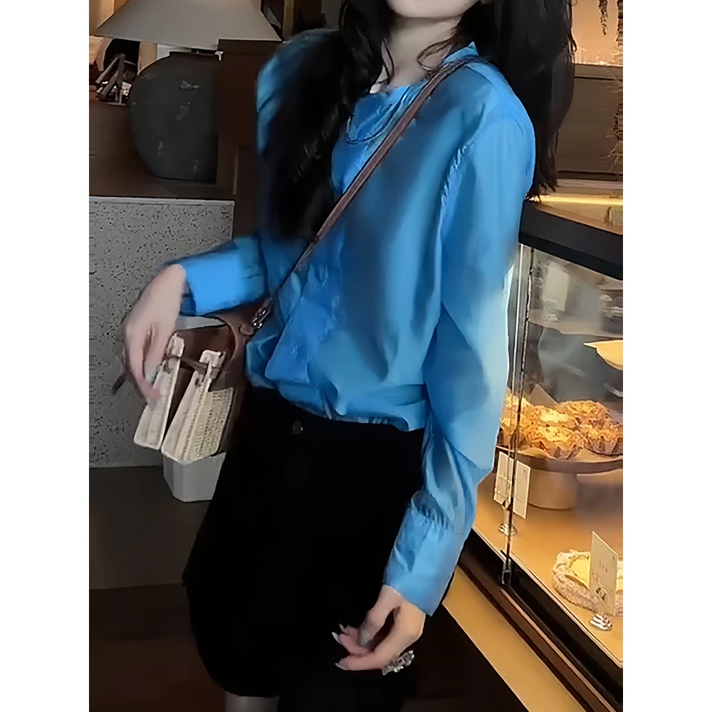 法式气质慵懒小众显白长袖衬衫春秋新款宽松设计感开衫减龄上衣女