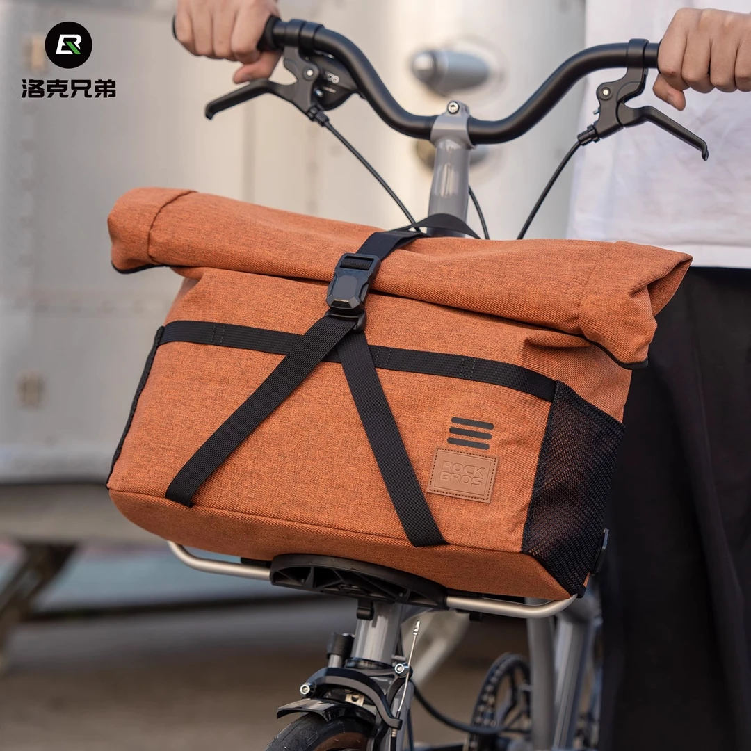 洛克兄弟折叠车头包骑行小布车斜跨包车把户外男女复古城市旅行包