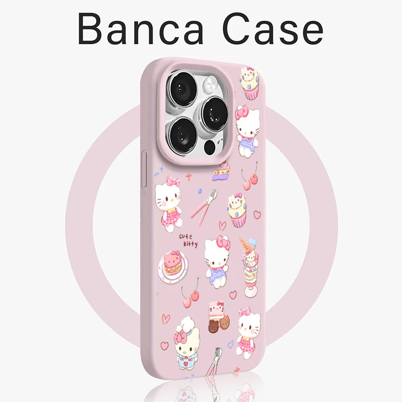 BANCA甜品凯蒂猫适用苹果17/16promax糯米手机壳iPhone15/14/1312