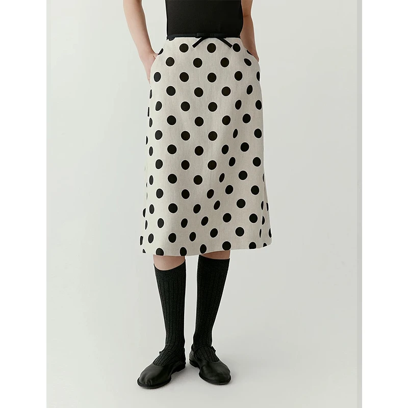 原单非市面货！“小禾斜纹亚麻”及膝原色半身裙C687