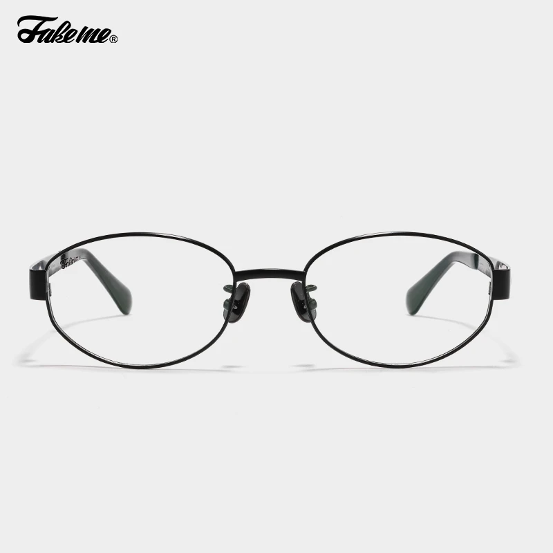 Fakeme轻奢椭圆框光学镜ins风可配近视素颜镜大小姐nocap s