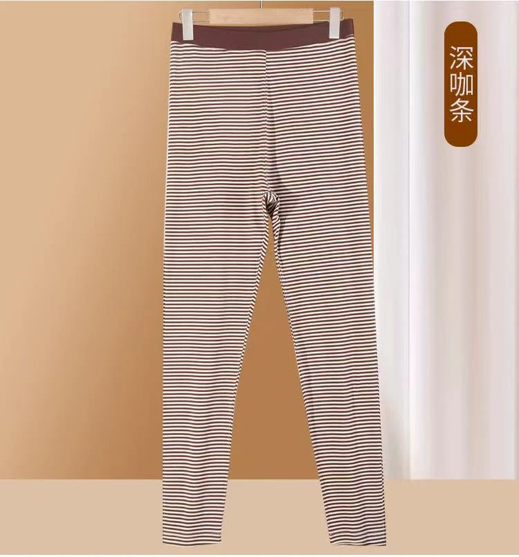 【工厂反季清仓】女款条纹高弹打底保暖秋裤L01