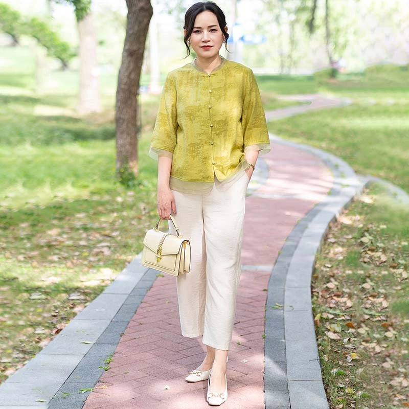 夏季新款妈妈装凉感外套休闲上衣薄开衫中老年女宽松遮肚防晒外搭