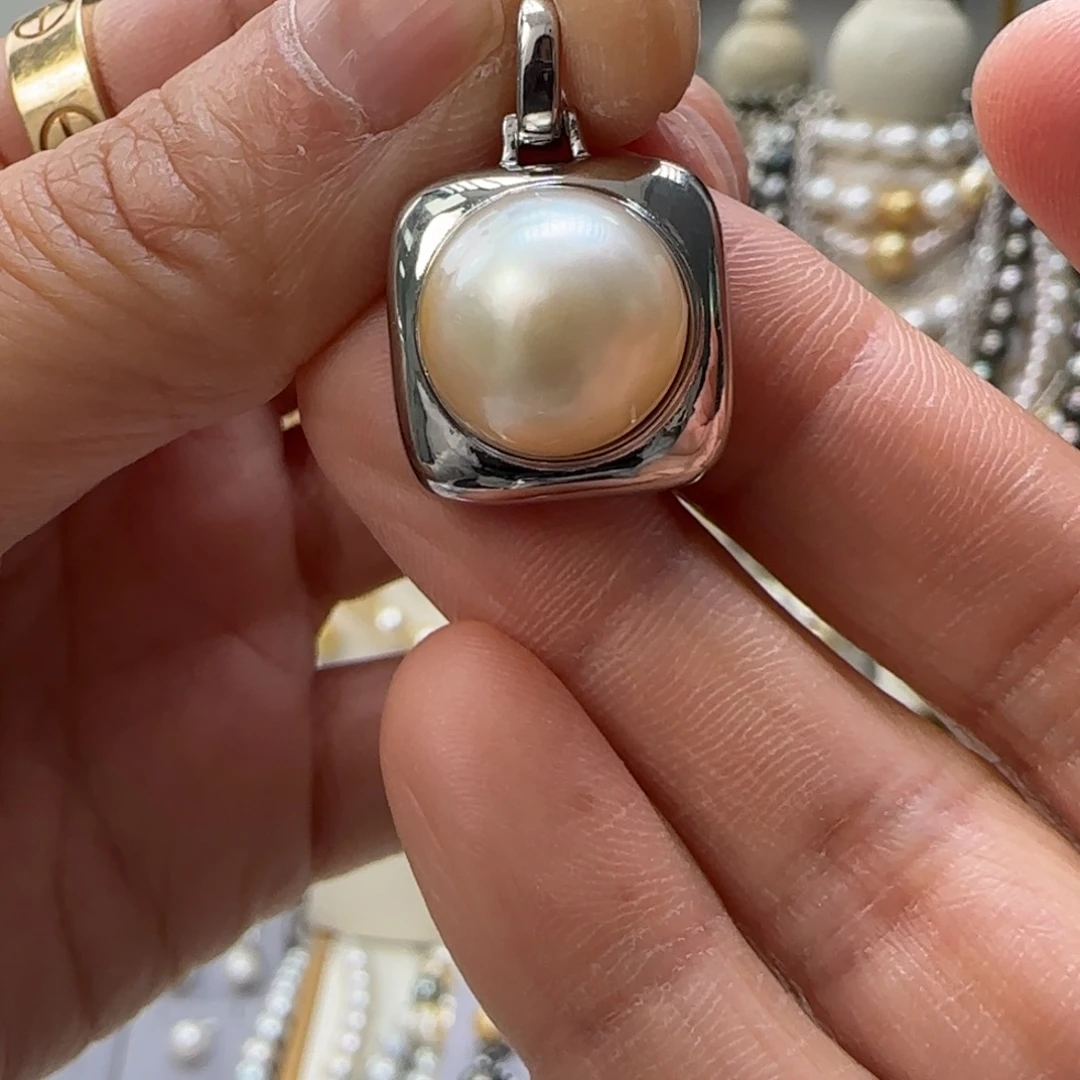 海水珍珠颈饰银S925镶嵌