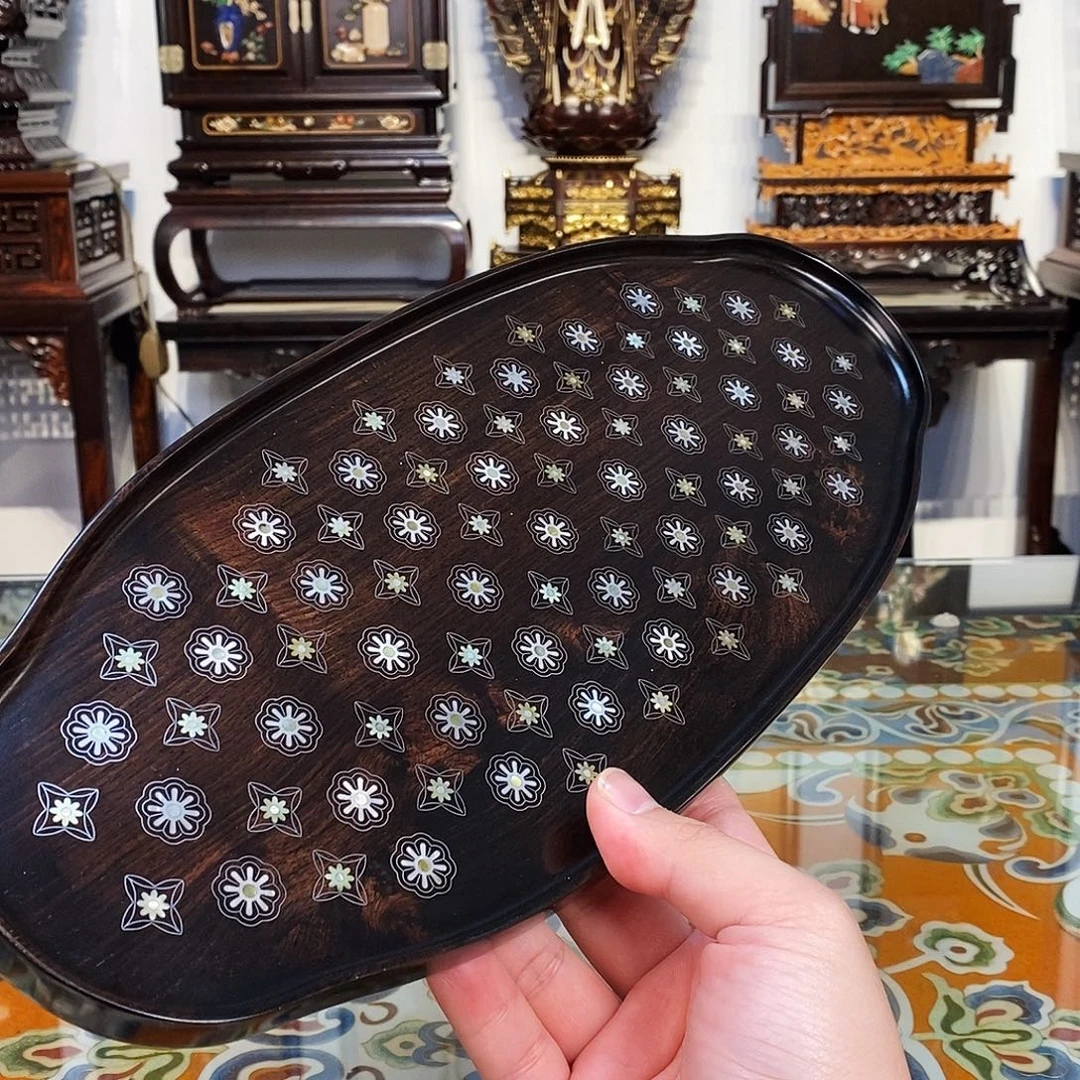 老***炮黑酸枝木类成套家具紫光檀茶盘