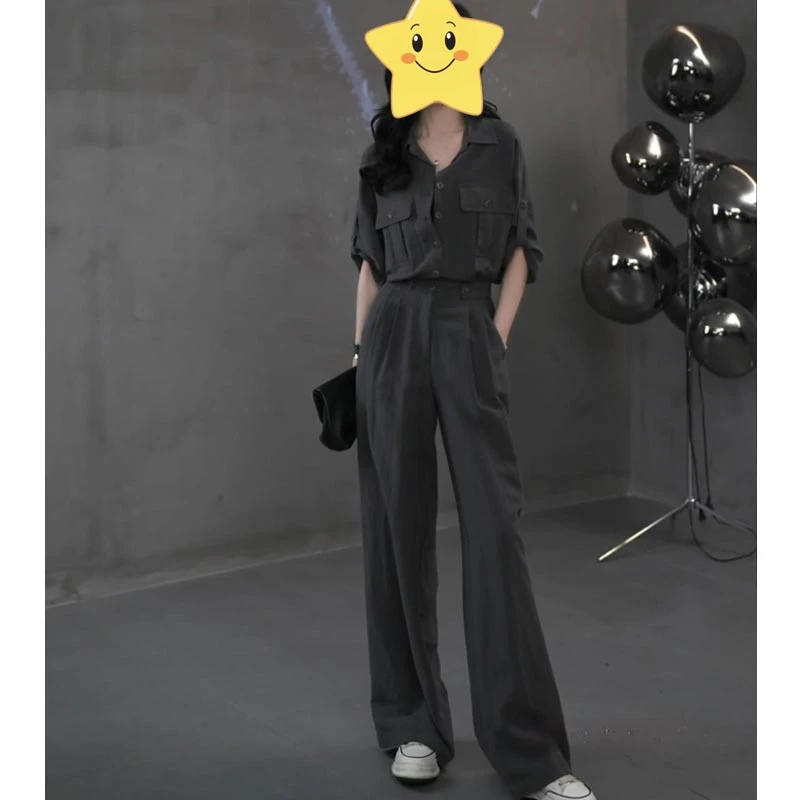 2025夏季韩式新款设计感收腰显瘦工装连体裤女高级感小众百搭套装