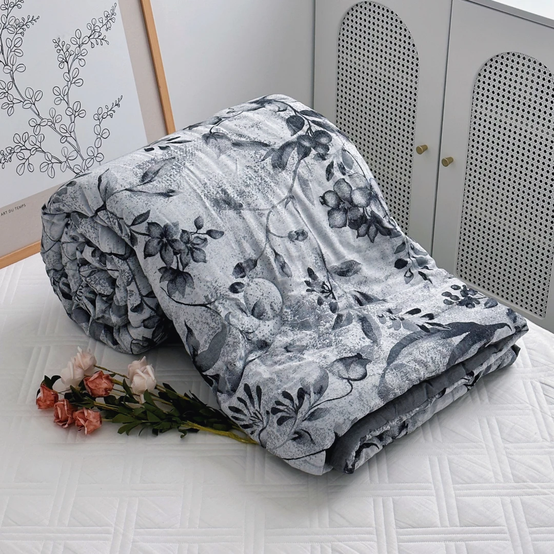 【京かわ会社】伊丽莎白驼绒被200*230cm 澜尧黑