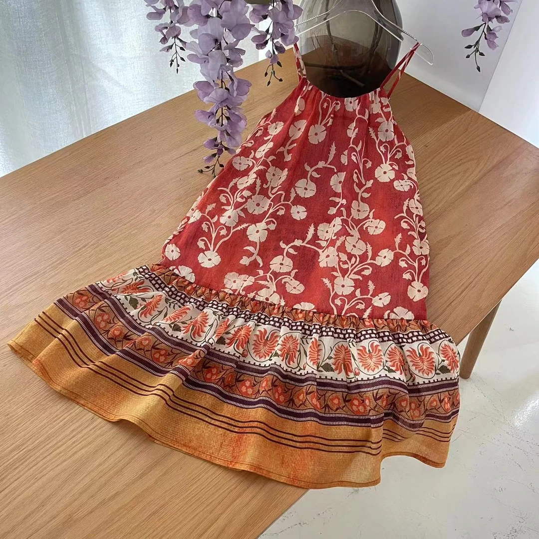 【喜儿定制】X夏季新款红色百搭时尚吊带长裙鱼尾裙汉服裙中大童