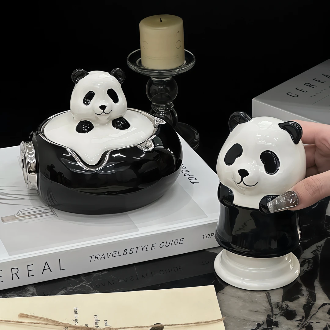 金卡佰烟灰缸家用创意个性牙签筒客厅办公室高级感带盖防飞灰烟缸