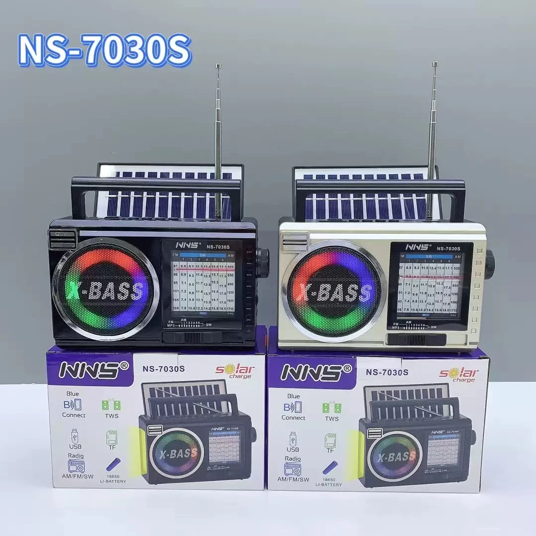 家用户外便携式迷你音响7030S彩灯复古蓝牙音箱收音机