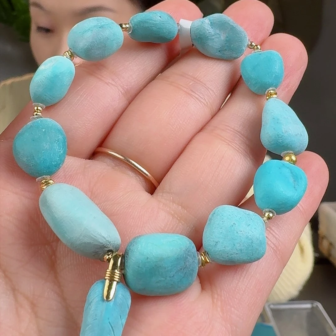 绿松石珠宝奇石18K金镶嵌