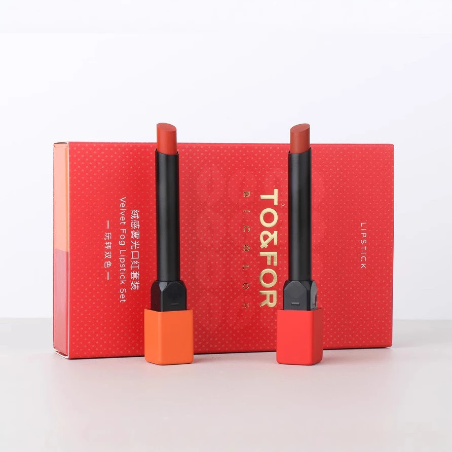 遮瑕TO&FOR绒感雾光口红套装不沾杯女显色平替色2支组合礼盒装彩