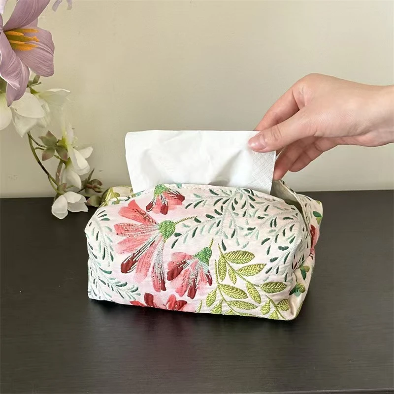 中古风布艺客厅茶几纸巾包文房茶桌室家用纸巾套纸巾盒车载抽纸