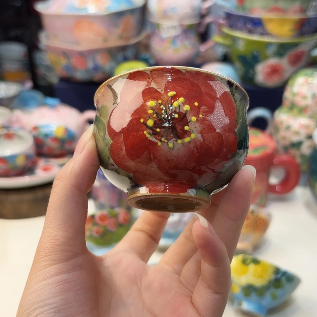 瓷片景德镇手绘高温釉下彩陶瓷茶具