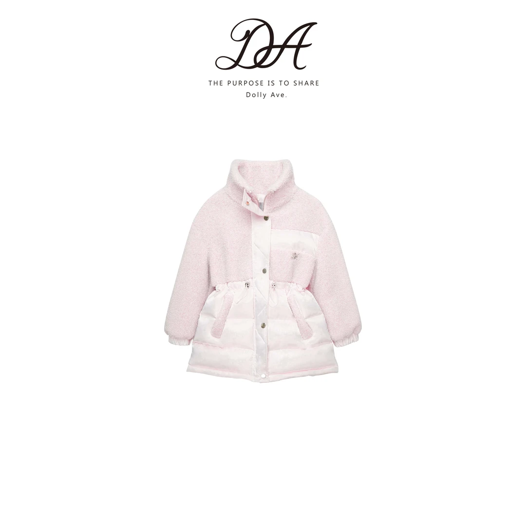 【现货】Dolly Ave「少女系列」双色羊羔毛收腰拼接女童秋冬羽绒服