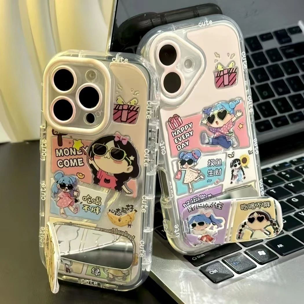 羽纱奶油壳适用苹果/华为/小米/oppo/vivo心态超好女孩防护手机壳