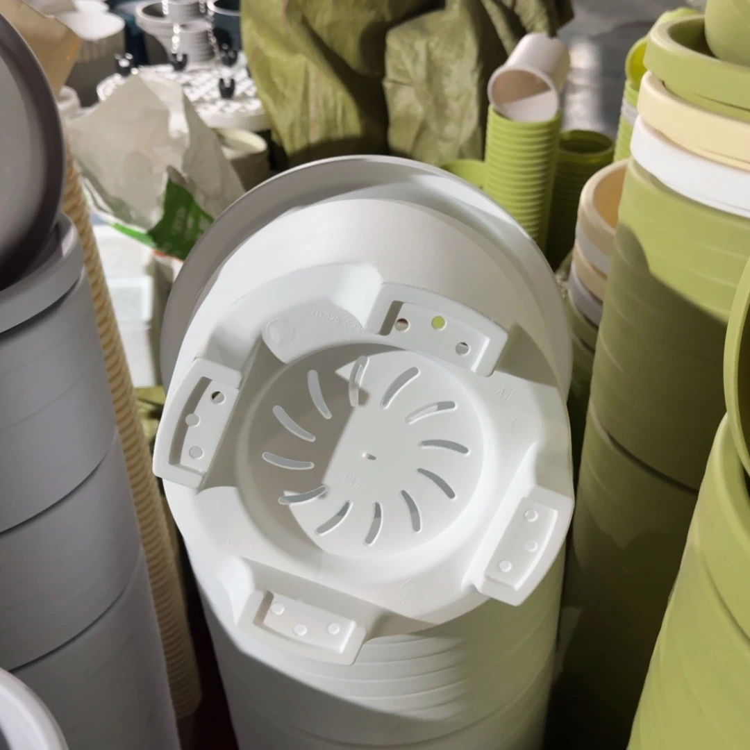 球根4号5个盆5个托盘白色口径32高23