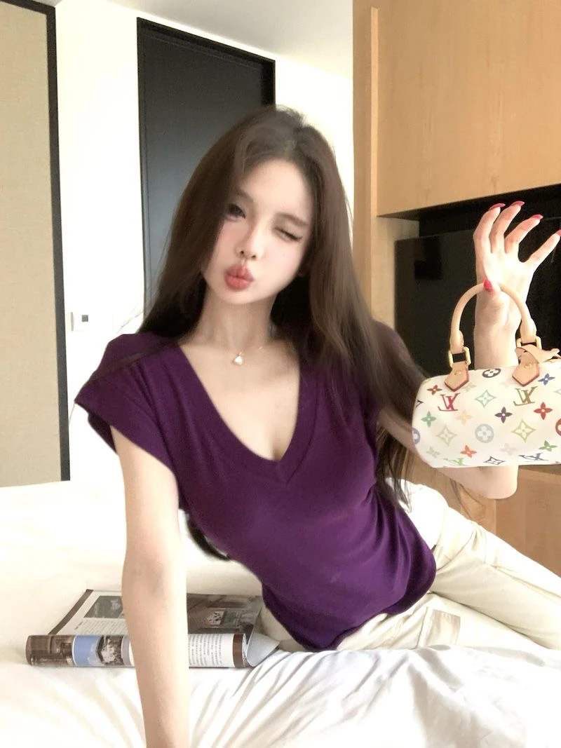 郑有钱家（孤品9～16拍这里辣妹风短袖纯欲风T恤夏季内搭百搭韩版