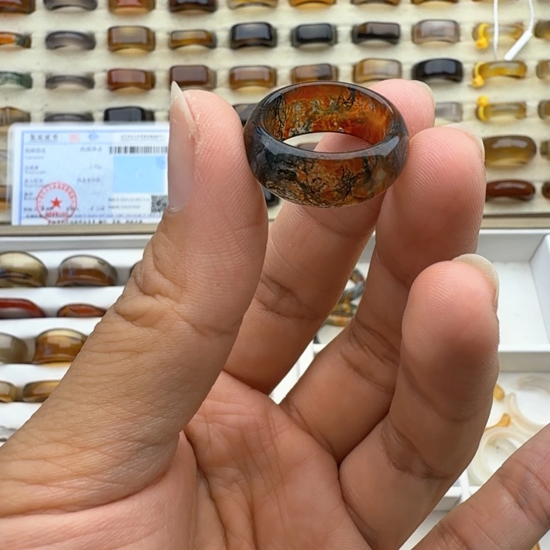 未镶嵌戒圈玛瑙/玉髓14圈福利不退换默认微瑕勿拍