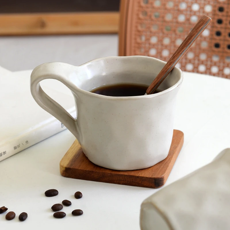 【手捏纹早餐杯】陶瓷马克杯家用2025新款高颜值咖啡杯水杯牛奶杯