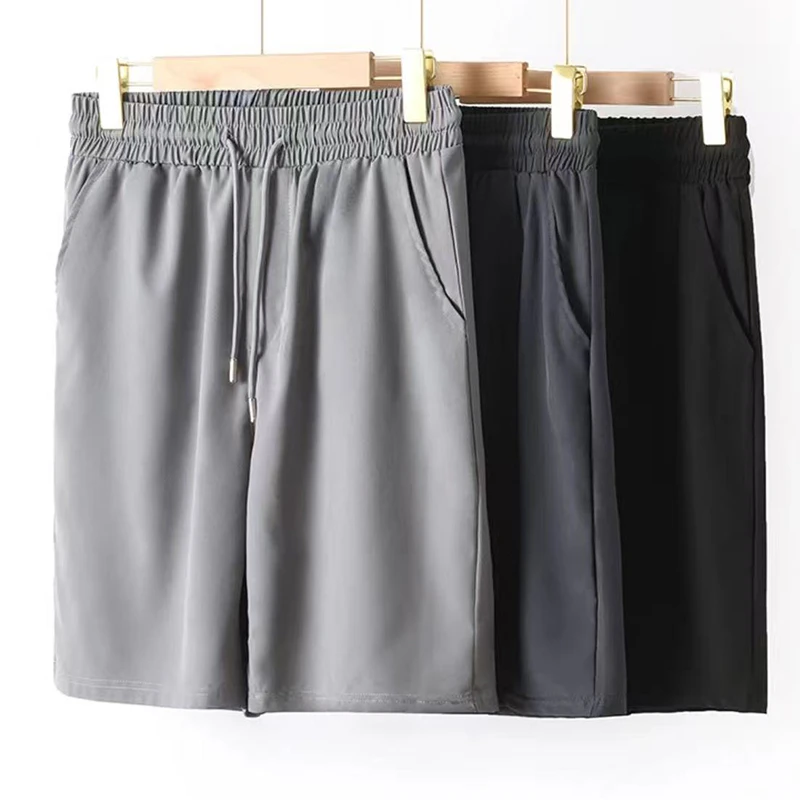 冰感短裤男士五分裤宽松痞帅弹力大码运动裤透气薄款