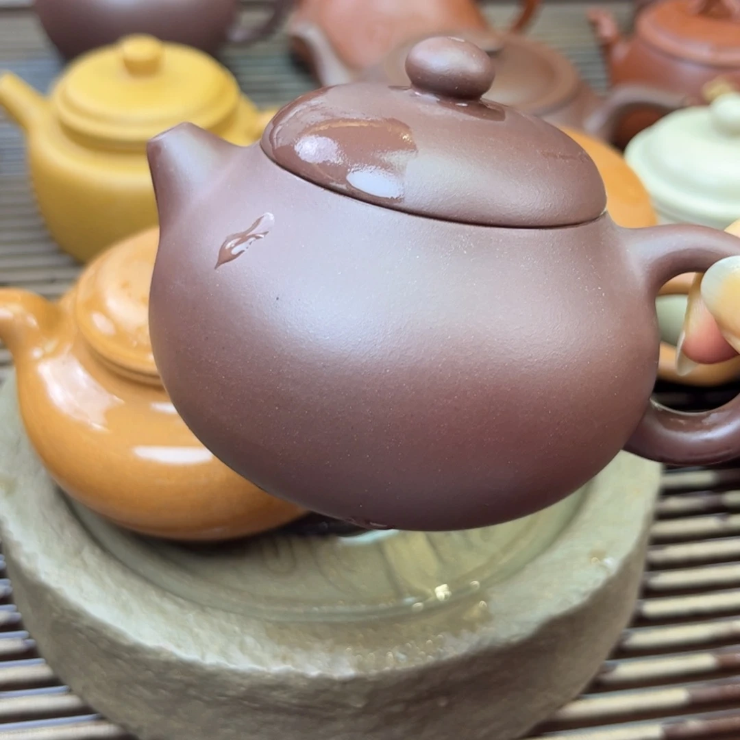 紫砂茶壶老紫泥 完美品 文旦130c