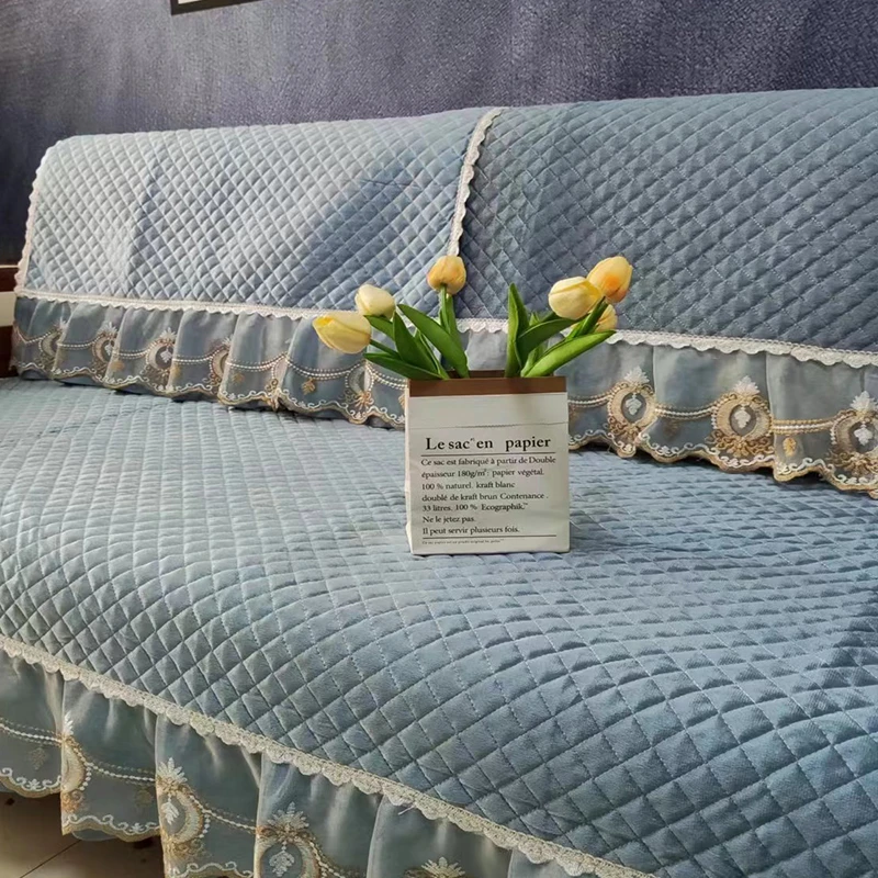 现代简约春夏四季通用荷兰绒防滑沙发垫套罩盖布靠背巾可全包定做