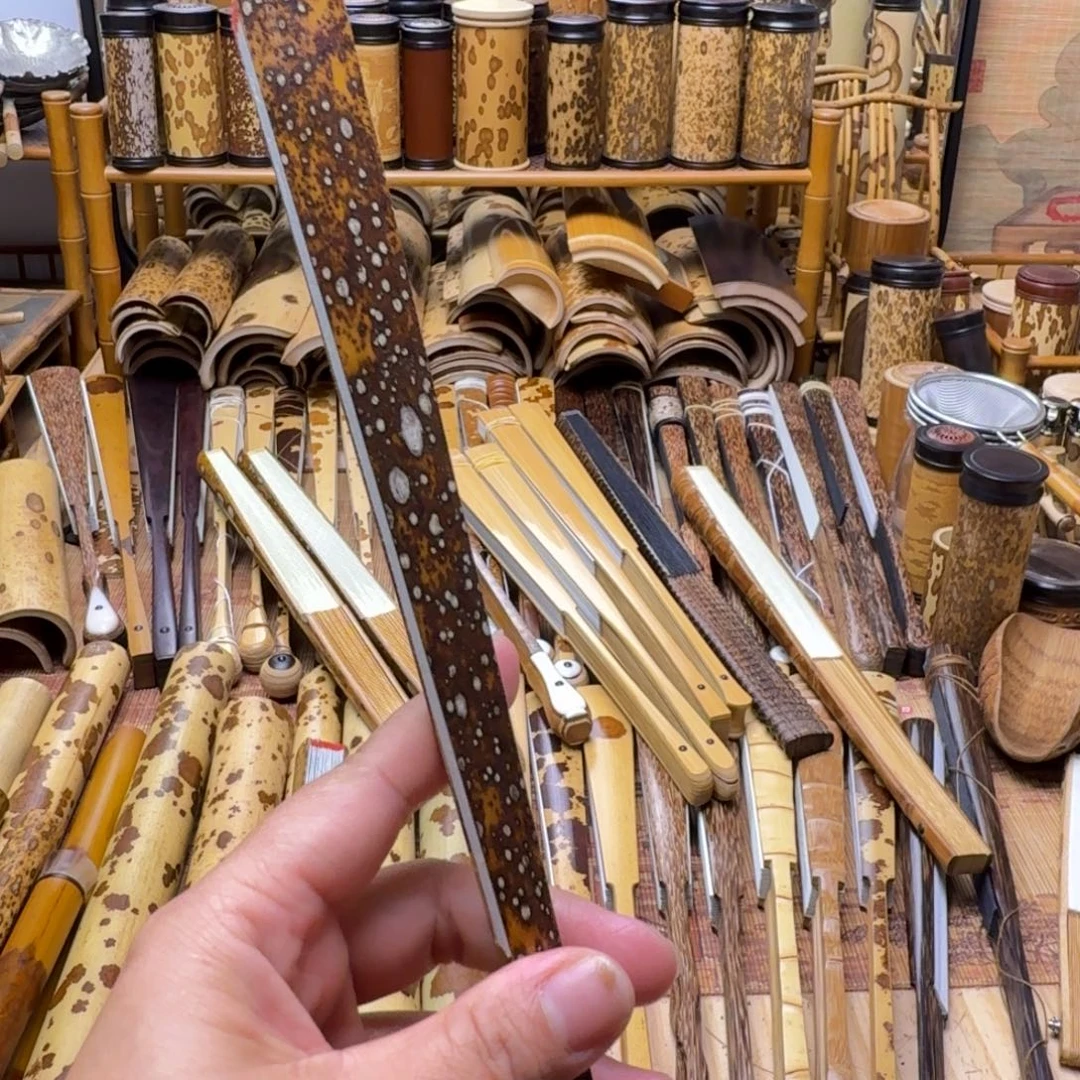 用***7老梅鹿竹折扇大哥拍下